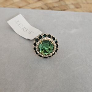 J. Crew Emerald Green and Gold Cocktail Ring New!